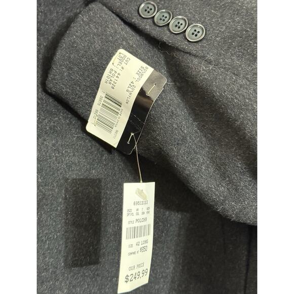 NEW Weatherproof Garment Co Button Jacket Black Coat Lined Wool Sz 42 Long $249 - Picture 3 of 3